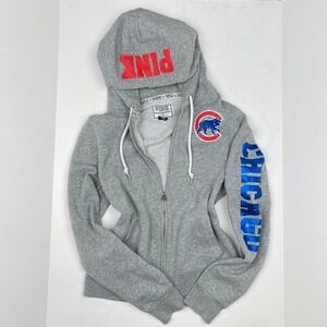 Y2K Victoria's Secret Pink Rhinestone Hoodie Chicago Cubs Women's Large MLB Rare